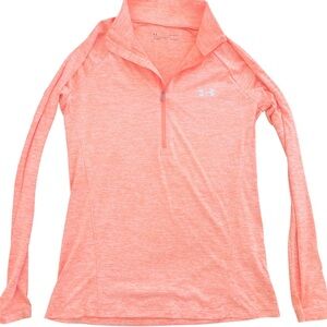 UNDER ARMOUR Hot Orange Heather Half-Zip Performance Top ⭐️SALE 2/$40